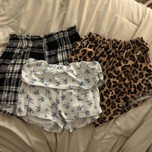 Floral, Plaid, and Leopard Print Women's Shorts bundle